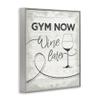 Stupell Industries Gym Now Wine Later Gray Framed Giclee Wall Art Design by Jennifer Ellory, 16 x 20 view 3