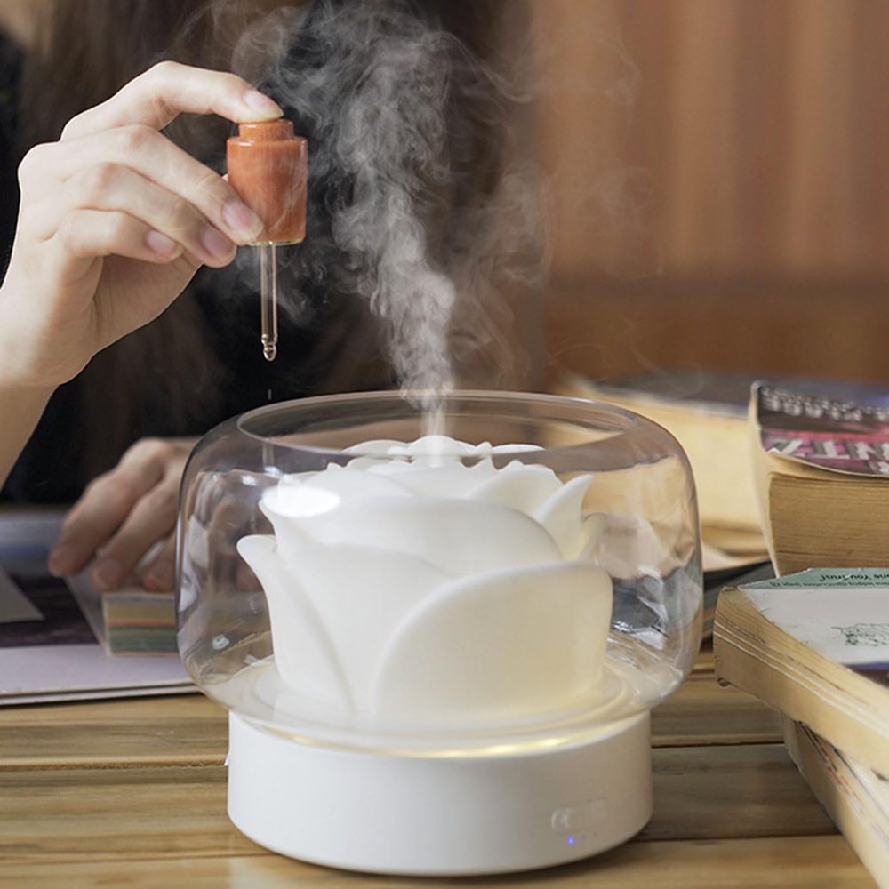 Humidifiers for Bedroom Home, Mist Top Fill Desk Humidifiers,Cool Mist Humidifier with Auto Shut Off and 7 Color LED Night Lights, 400ml
