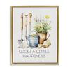 Stupell Industries Grow Happiness Gardening Gold Floater Framed Canvas Wall Art Design by Karen Smith, 17 x 21 view 1