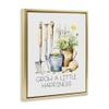 Stupell Industries Grow Happiness Gardening Gold Floater Framed Canvas Wall Art Design by Karen Smith, 17 x 21 view 3