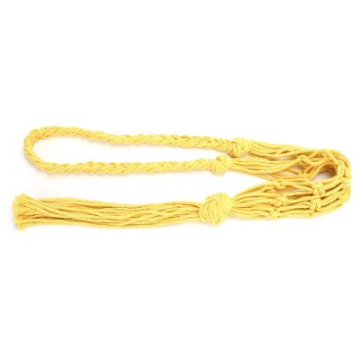 aqxreight Bottle Holder Bohemian Hand Knitting Cotton Rope Bottles Storage Hanging BagBeige Bohemian Bottle HolderBottle Tote BagBottle Storage BagWine Bottle (Yellow)