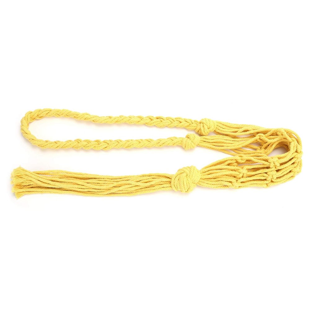 aqxreight Bottle Holder Bohemian Hand Knitting Cotton Rope Bottles Storage Hanging BagBeige Bohemian Bottle HolderBottle Tote BagBottle Storage BagWine Bottle (Yellow)