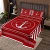 jejeloiu Anchor Decor Bedspread Twin Size Nautical Themed Coverlet Set for Boys Girls Teens Ocean Quilted Coverlet Sea Adventure Quilted Red view 1