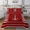 jejeloiu Anchor Decor Bedspread Twin Size Nautical Themed Coverlet Set for Boys Girls Teens Ocean Quilted Coverlet Sea Adventure Quilted Red view 2