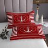 jejeloiu Anchor Decor Bedspread Twin Size Nautical Themed Coverlet Set for Boys Girls Teens Ocean Quilted Coverlet Sea Adventure Quilted Red view 4
