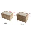HDIJDY Woven Seagrass Storage Bench,Rustic Rattan Storage,Handmade Wicker Foot Stool with Storage,End of Bed Bench for Livingroom-Coffee Small 50x30x30cm(20x12x12i view 2