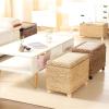 HDIJDY Woven Seagrass Storage Bench,Rustic Rattan Storage,Handmade Wicker Foot Stool with Storage,End of Bed Bench for Livingroom-Coffee Small 50x30x30cm(20x12x12i view 3