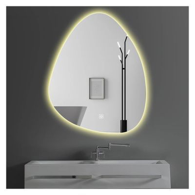 20x28 Inch Upright Irregular Bathroom Mirror Smart 3 Color Adjustable LED Multifunction Mirror,Mirrors