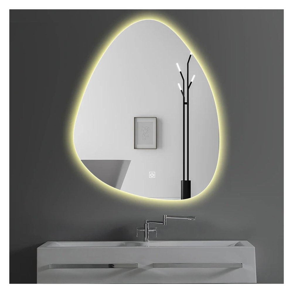 20x28 Inch Upright Irregular Bathroom Mirror Smart 3 Color Adjustable LED Multifunction Mirror,Mirrors
