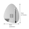 20x28 Inch Upright Irregular Bathroom Mirror Smart 3 Color Adjustable LED Multifunction Mirror,Mirrors view 2