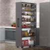 72.4in Rolling Spice Rack Next to Fridge Slim 7 Tier Freestanding Shelves Units with Handle and Wheels Pantry Storage Shelves for Kitchen Dining Room Restaurant,Side Table view 1