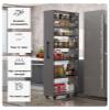 72.4in Rolling Spice Rack Next to Fridge Slim 7 Tier Freestanding Shelves Units with Handle and Wheels Pantry Storage Shelves for Kitchen Dining Room Restaurant,Side Table view 4