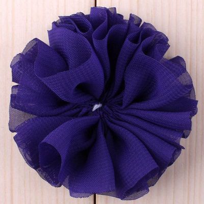 10Pcs 6.5cm 15colors Fluffy Ballerina Chiffon Flower for Hair Accessories Artificial Fabric Flowers for Headbands (10Pcs Purple)
