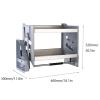 MHJKHG 2 Tier Pull Down Kitchen Shelf,Home Wall Cabinet Storage Lifting Basket,30kg Weight-Bearing Stainless Steel Storage Rack for Seasoning,46x30x52cm view 2