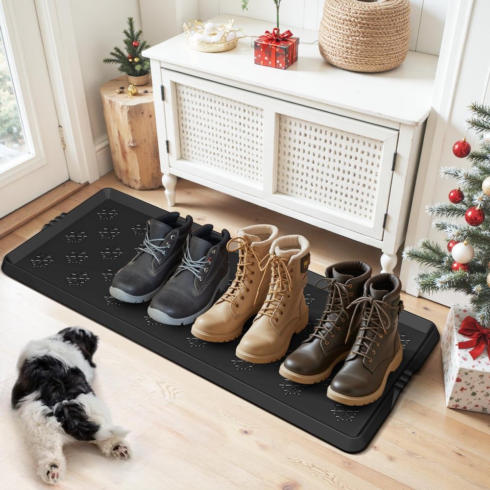 Azadx Heavy Duty Boot Trays Natural Rubber Shoe Mat Tray for Entryway