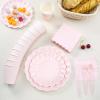350 Pcs Pink Paper Plates and Napkins Set, Party Tableware for 50 Guests view 3