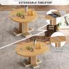 5 Pieces Dining Table & Chairs Set, 58" to 42" Expandable Kitchen Table with 4 Chairs, Retro Solid Wood Extendable Table Set with 16-inch Removable Middle Leaf for Dining Room Kitchen Living Room, Oak view 3