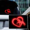 Leniutor 1pcs Heart Horse Sticker for Cars,Reflective Waterproof Vinyl Animal Decal, Horse Lover Bumper Sticker for Water Bottle Laptop Truck Wall (Red) view 2