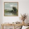 MUDECOR Framed Canvas Print Wall Art Tranquil Pond with Ducks and Lush Greenery Serene Landscape Illustrations Realism Decorative Panoramic Earth for Living Room, Bedroom, Office - 24"x24" Natural view 2