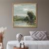 MUDECOR Framed Canvas Print Wall Art Tranquil Pond with Ducks and Lush Greenery Serene Landscape Illustrations Realism Decorative Panoramic Earth for Living Room, Bedroom, Office - 24"x24" Natural view 4