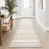2x10 Runner Rug Machine Washable Non Slip Area Rug Distressed Neutral Moroccan Boho Rug Ultra Soft Floor Runners for Hallways for Entryway Laundry Room Kitchen, Brown view 1