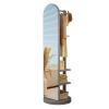 360 Swivel Full-Length Mirror Full Body Mirror and Coat Rack Solid Wood Floor Mirror with Storage Standing Mirror for Bedroom Living Room view 1