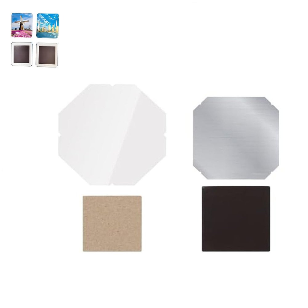 100Pcs 2x2inch Square Magnet Fridge Stickers,DIY Photo Fridge Magnet Materials,for Fridge Magnet Button Maker Machine,2.5x2.5inch-100Pcs