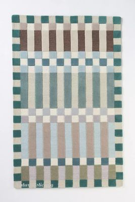 Naturalistic rug for Living Room | Woolen Area Rug | Handmade Rugs for Bedroom, Kitchen Kids Room | Printed Boxes Pattern Carpet | Soft & Durable Floor Decor (Multi B, 9' x 12')