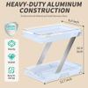 AUGBEAN 3 Pack Bathroom Organizers and Storage - Multi-Purpose,2-Tier Clear Pull Out Organization for Bathroom,Under Sink,Kitchen,Vanity,Countertop,Cabinet,Pantry & Medicine Cabinet,Blue view 2