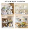 AUGBEAN 3 Pack Bathroom Organizers and Storage - Multi-Purpose,2-Tier Clear Pull Out Organization for Bathroom,Under Sink,Kitchen,Vanity,Countertop,Cabinet,Pantry & Medicine Cabinet,Blue view 4