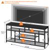 HOOBRO LED TV Stand with Charging Station, 4-Tier Entertainment Gaming Center, Modern Media Console Table, Open Shelves, 55.1"L x 13.8"W x 26.2"H, for TVs up to 65", for Living Room, Black BB47UDDS01 view 2