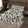 3 Piece Brown Black Flowers Quilt Bedding Set Women Aldult Lightweight Bedding Floral Silhouette Bedspread Set Modern Flower Bedspread Coverlet Soft Microfiber Home Quilt Set for King Bed All Season view 1