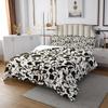 3 Piece Brown Black Flowers Quilt Bedding Set Women Aldult Lightweight Bedding Floral Silhouette Bedspread Set Modern Flower Bedspread Coverlet Soft Microfiber Home Quilt Set for King Bed All Season view 2