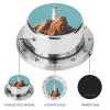 60 Minute Visual Kitchen Timer White Lighthouse Image Print Chef Cooking Timer Clock with Loud Alarm No Batteries Required-Manual Countdown Timer Exquisite Stainless Steel Body Countdown Reminder Magn view 3