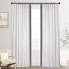 DotheDrape Blackout Linen Curtains, Green S Tape Trim Drapes for Bedroom, Living Room, 60 Width 102 Inch Long, Beige White, 1 Set view 1