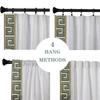 DotheDrape Blackout Linen Curtains, Green S Tape Trim Drapes for Bedroom, Living Room, 60 Width 102 Inch Long, Beige White, 1 Set view 2