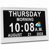 11.5 Inch Extra Large Digital Talking Clock with 27 Alarms, Auto DST, Talking Time, 20 Custom Reminders, 10-Level Auto Dimmer, Day Date Calendar Clock for Seniors Dementia Alzheimers, with Remote view 1
