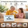 11.5 Inch Extra Large Digital Talking Clock with 27 Alarms, Auto DST, Talking Time, 20 Custom Reminders, 10-Level Auto Dimmer, Day Date Calendar Clock for Seniors Dementia Alzheimers, with Remote view 3