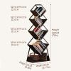 72" Tall Black Modern Geometric Bookshelf, 5-Tier Unique Square Bookcase, Corner Storage Shelves for CDs/Books/Home Decor, Floor Standing Display Shelf for Bedroom, Living Room, Study(Black) view 2