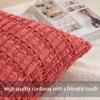 Aegero Pack of 2 Corduroy Decorative Throw Pillow Covers 12x20 InchSoft Boho Striped Pillow Covers Modern Farmhouse Home Decor for Sofa Living Room Couch BedCranberry Red view 3