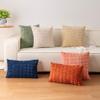 Aegero Pack of 2 Corduroy Decorative Throw Pillow Covers 12x20 InchSoft Boho Striped Pillow Covers Modern Farmhouse Home Decor for Sofa Living Room Couch BedCranberry Red view 4