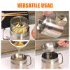 Stainless Steel Oil Filter Pot, Oil Strainer Pot Large Capacity Bacon Grease Saver with Strainer, Kitchen Cooking Oil Container Mini Deep Fryer with Basket (1.5l) view 4