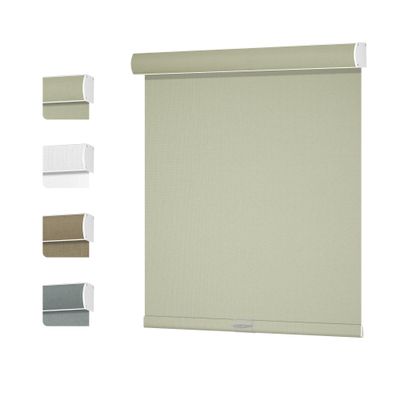 MoDanCeQ Blackout Roller Shades for Windows - Cordless Linen Roller Blinds, Thermal Insulated Fabric UV Protection, Window Shades for Home, Office, Bedroom, Door, Beige, 27" W x 56" H