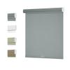 MoDanCeQ Blackout Roller Shades for Windows - Cordless Linen Roller Blinds, Thermal Insulated Fabric UV Protection, Window Shades for Home, Office, Bedroom, Door, Light Grey, 86" W x 84" H view 1