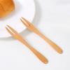 6 Pieces Wooden Two Prong Fruit Forks Reusable Wooden Picks Cocktail Fork Appetizer Forks Tasting Fork for Fruit Snacks Salad view 3