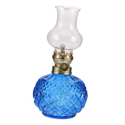 Vintage Kerosene Oil Lamp with Glass Chimney for Living Room Decor