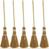 5 Pcs Witch Broomstick Set - Miniature Broom Props, Fairy Decoration, Cinnamon Broom, with White Ropes Halloween Straw Craft Decoration Witches Accessory for Costume Cosplay Party view 1