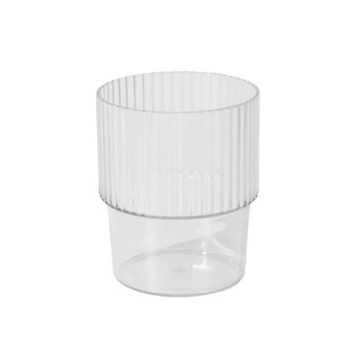 Balsa Circle 12 Clear 7 oz Stackable Ribbed Reusable Plastic cups Party Events Birthday Wedding Reception Catering Home Tableware Decorations Supplies
