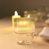 Balsa Circle 12 Clear 7 oz Stackable Ribbed Reusable Plastic cups Party Events Birthday Wedding Reception Catering Home Tableware Decorations Supplies view 3