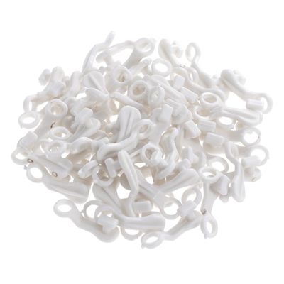 50 Pcs S Shape Plastic Curtain Hooks for Rail Track Slides